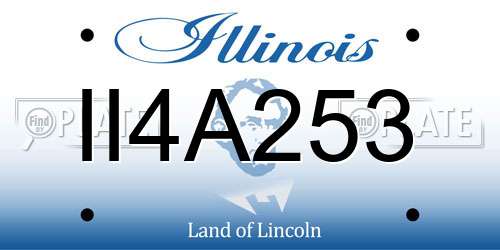 II4A253 Illinois License Plate