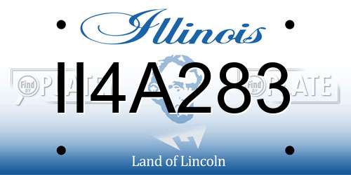 II4A283 Illinois License Plate