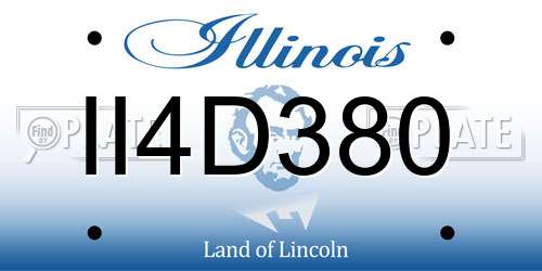 II4D380 Illinois License Plate