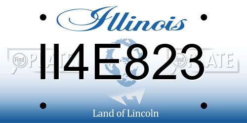 II4E823 Illinois License Plate