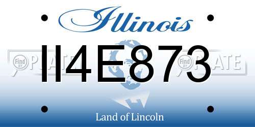 II4E873 Illinois License Plate