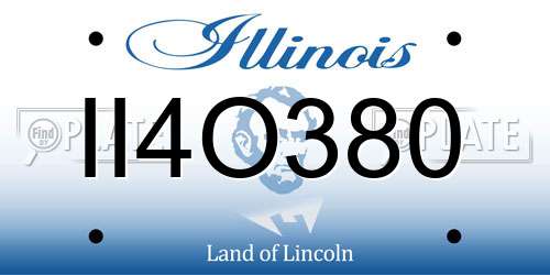 II4O380 Illinois License Plate