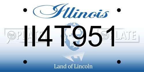 II4T951 Illinois License Plate