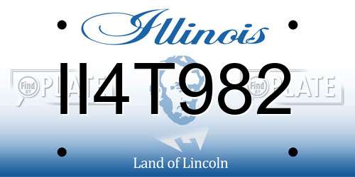 II4T982 Illinois License Plate