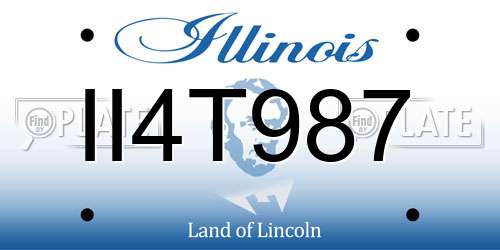 II4T987 Illinois License Plate