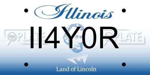 II4Y0R Illinois License Plate
