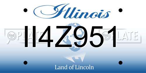 II4Z951 Illinois License Plate