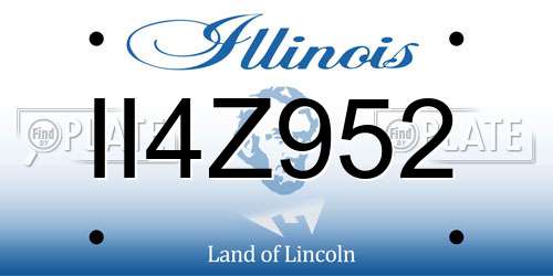II4Z952 Illinois License Plate