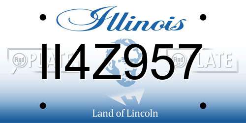II4Z957 Illinois License Plate