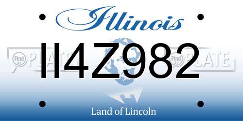 II4Z982 Illinois License Plate