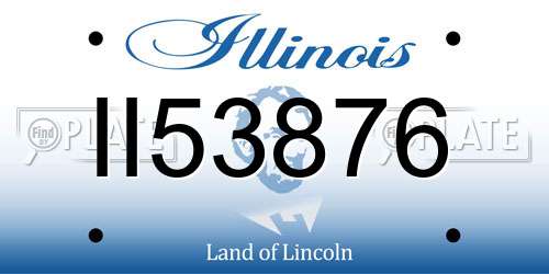 II53876 Illinois License Plate