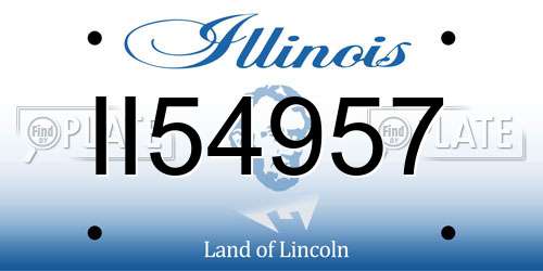 II54957 Illinois License Plate