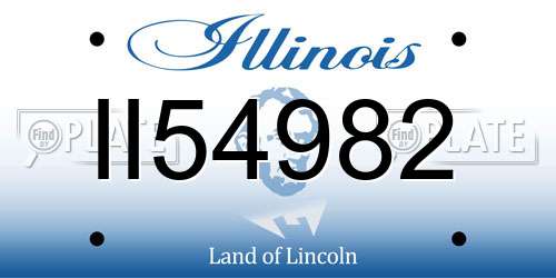 II54982 Illinois License Plate
