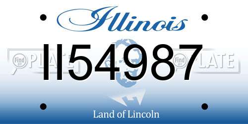 II54987 Illinois License Plate