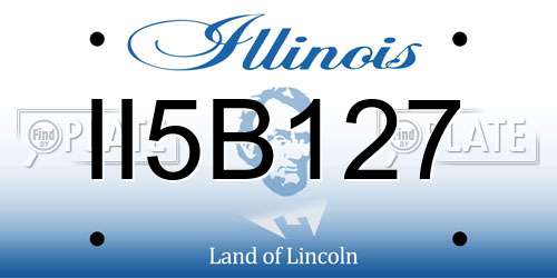 II5B127 Illinois License Plate