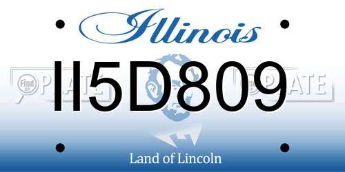 II5D809 Illinois License Plate