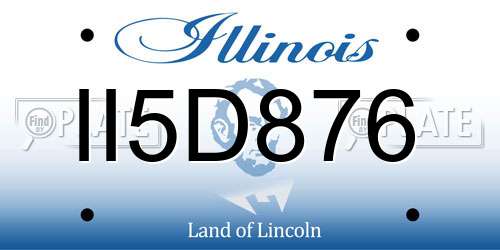 II5D876 Illinois License Plate