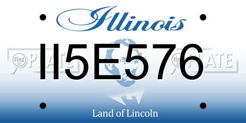 II5E576 Illinois License Plate