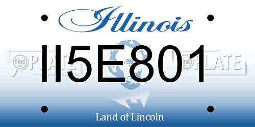 II5E801 Illinois License Plate