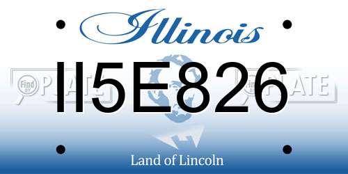 II5E826 Illinois License Plate