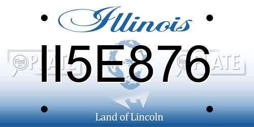 II5E876 Illinois License Plate