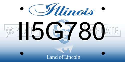 II5G780 Illinois License Plate