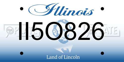 II5O826 Illinois License Plate