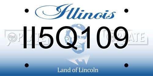 II5Q109 Illinois License Plate
