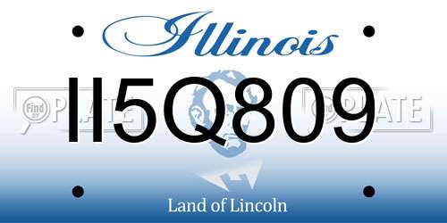 II5Q809 Illinois License Plate