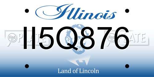 II5Q876 Illinois License Plate