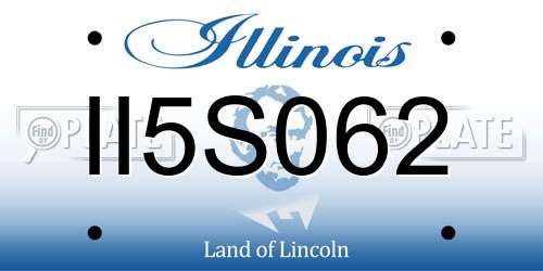 II5S062 Illinois License Plate