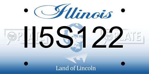 II5S122 Illinois License Plate