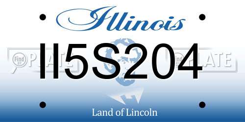 II5S204 Illinois License Plate