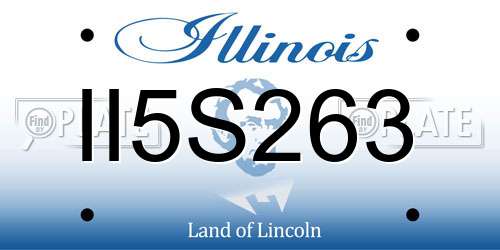 II5S263 Illinois License Plate
