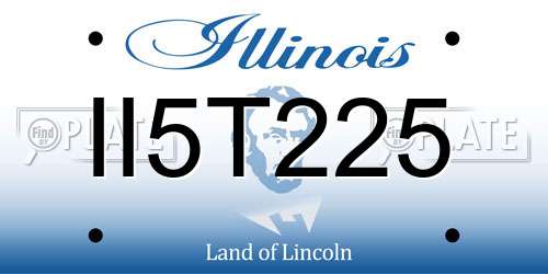 II5T225 Illinois License Plate