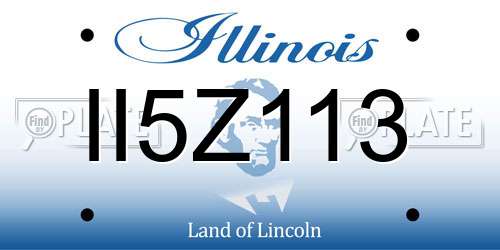 II5Z113 Illinois License Plate