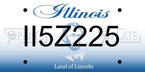 II5Z225 Illinois License Plate