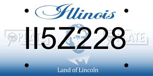 II5Z228 Illinois License Plate