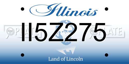 II5Z275 Illinois License Plate