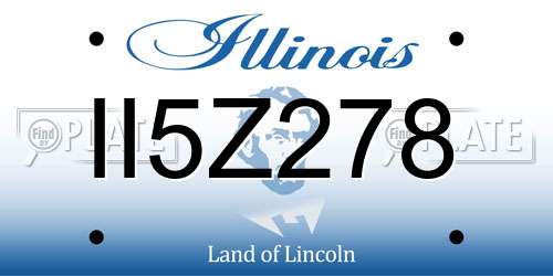 II5Z278 Illinois License Plate