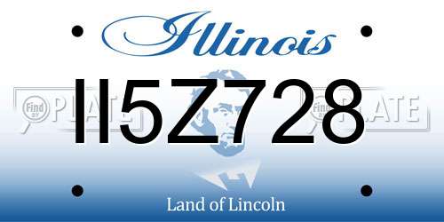 II5Z728 Illinois License Plate
