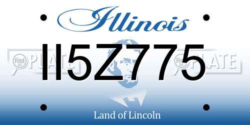 II5Z775 Illinois License Plate