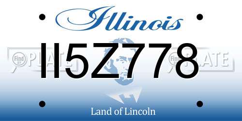 II5Z778 Illinois License Plate