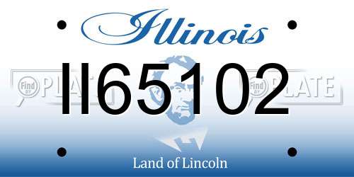 II65102 Illinois License Plate