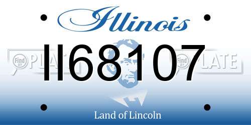 II68107 Illinois License Plate
