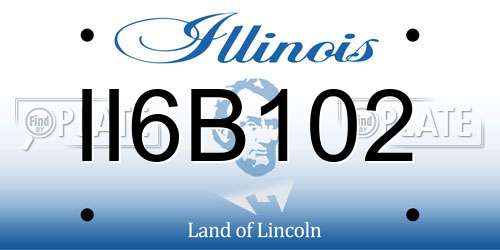II6B102 Illinois License Plate
