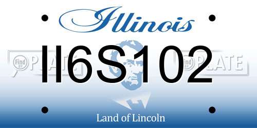 II6S102 Illinois License Plate