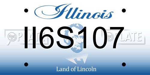 II6S107 Illinois License Plate