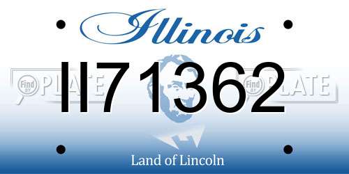 II71362 Illinois License Plate