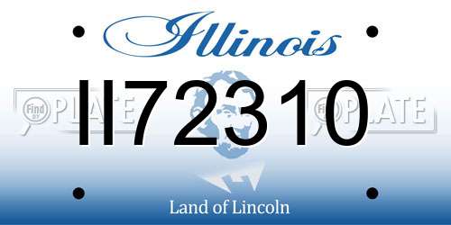 II72310 Illinois License Plate